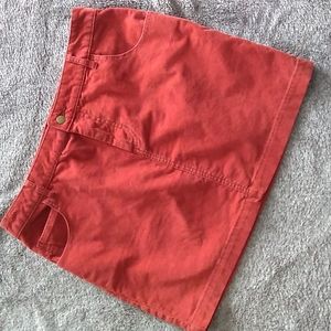 BDG brick red corduroy skirt